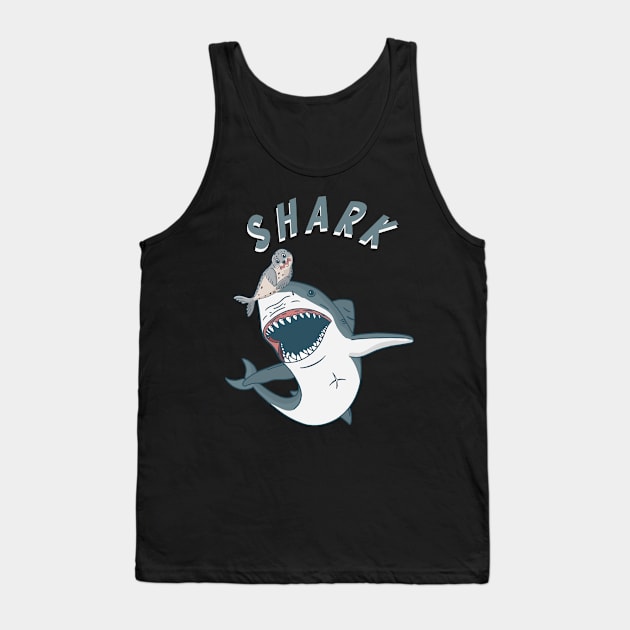 Shark Seal Tank Top by Print-Dinner